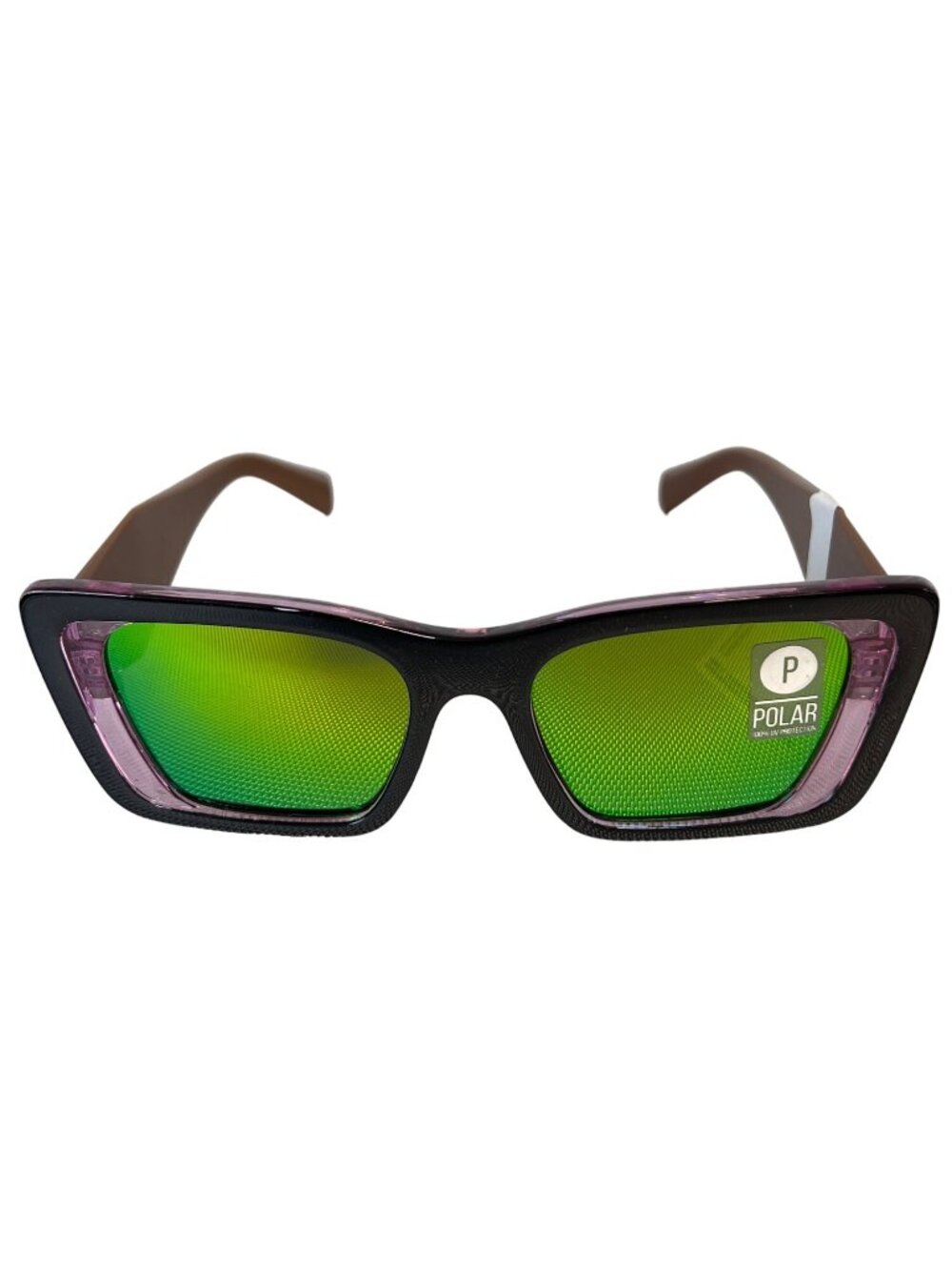 Kreedom Polarized Sunglasses Brown Lavender Frame Green Lens Fashion Eyewear NEW